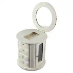 Alternative view of Cutie bijuterii rotunda din piele ecologica 18x20 CM Flower