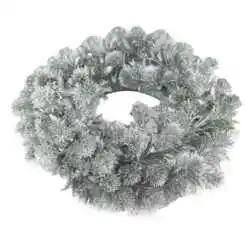 Coroana decorativa Floare Matase Argintiu 30 CM