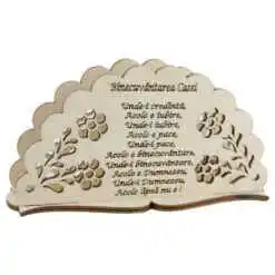 Suport servetele din lemn "Binecuvantarea Casei" 15 CM