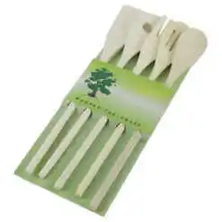 Set 5 ustensile bucatarie din lemn 30 CM, Wooden tableware