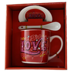 Cana cu farfurie si lingurita Love 9 CM - Design