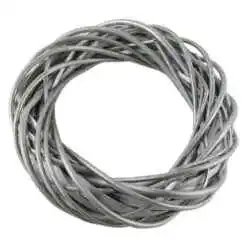 Coroana pentru decor din rachita 25 CM - Argintiu