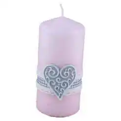 Lumanare decorativa Hearts 6x13 CM, Pink