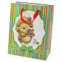 Punga cadou din hartie 18x23 CM - Arici cu tort