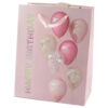 Punga cadou din hartie 18?23 CM - ?Happy Birthday? cu baloane roz