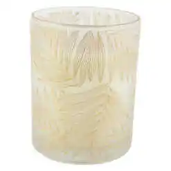 Alternative view of Lumanare in pahar de sticla decorativa Frunze 8x10 CM