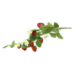 Crenguta artificiala cu flori si capsuni 55 CM