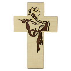 Cruce de perete din lemn cu Isus 18x25 CM