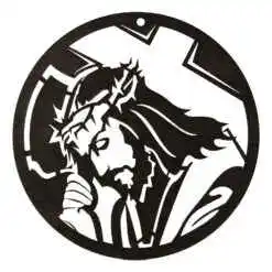 Decor perete din lemn cu Isus 25 CM