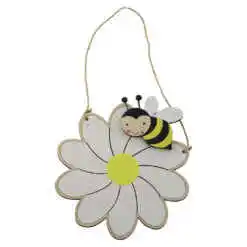 Decoratiune pentru usa din lemn Floare cu albinuta 15?26 CM