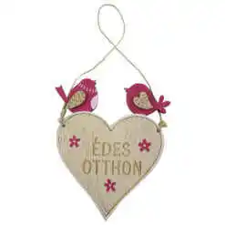 Alternative view of Decoratiune pentru usa din lemn Inima "Edes Otthon" 12?25 CM