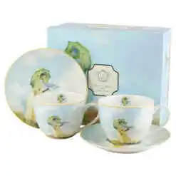 Set 2 cesti cu farfurii din portelan 280 ml, "Woman with a Parasol" de Claude Monet