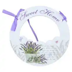 Ornament perete/usa din lemn 16 CM "Sweet Home", lavanda