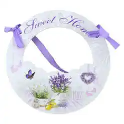 Alternative view of Ornament perete/usa din lemn 16 CM "Sweet Home", lavanda