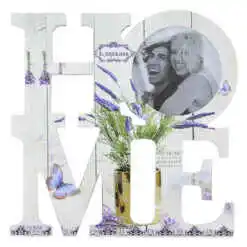 Ornement perete din lemn Rama foto "Home" 19x19 CM