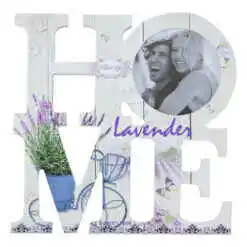 Alternative view of Ornement perete din lemn Rama foto "Home" 19x19 CM