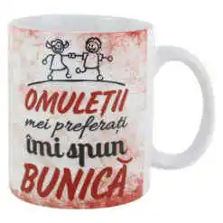 Cana ceramica "Omuletii mei preferati imi spun Bunica" 330 ml