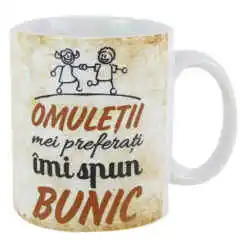 Cana ceramica "Omuletii mei preferati imi spun Bunic" 330 ml