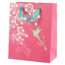 Punga cadou din hartie 18x23 CM - Pasare aurie