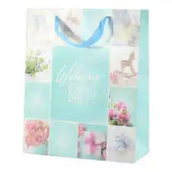 Punga cadou din hartie 26x32 CM - "Welcome Baby" Boy