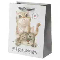 Punga cadou din hartie 18?23 CM - "Sok boldogsagot", Pisici