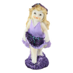 Figurina din rasina, Copil Lavanda 14 CM, cu sclipici Mov