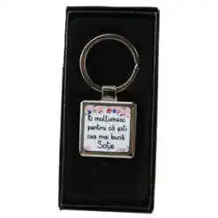 Breloc personalizat "Iti multumesc Sotie" metalic