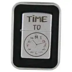 Bricheta metalica "Time to...", 3.5x5.5 CM, Argintiu