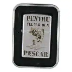 Bricheta metalica "Pentru cel mai bun Pescar", 3.5x5.5 CM, Argintiu