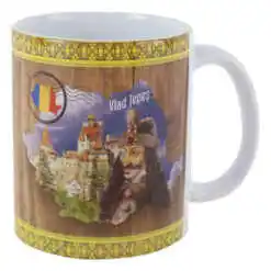 Cana ceramica Harta Romaniei/Vlad Tepes 330 ml