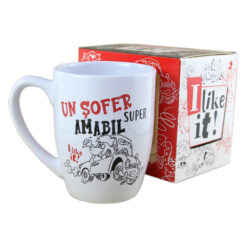 Cana ceramica "Un sofer super amabil", 300 ml, in cutie decorativa