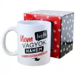 Cana ceramica Boss Mug "Nem lusta vagyok, hanem...", 300 ml, in cutie decorativa