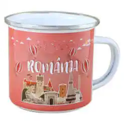 Cana metalica emailata 240 ml, Romania, Baloane cu aer