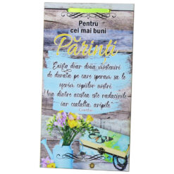 Tablou lemn personalizat "Pentru cei mai buni Parinti..." 15x27 CM