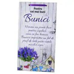 Tablou lemn personalizat "Pentru cei mai bun Bunici" 15x27 CM