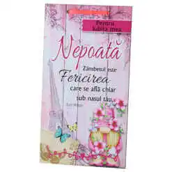 Tablou lemn personalizat "Pentru iubita mea Nepoata" 15x27 CM