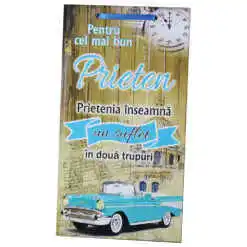 Tablou lemn personalizat "Pentru cel mai bun Prieten..." 15x27 CM