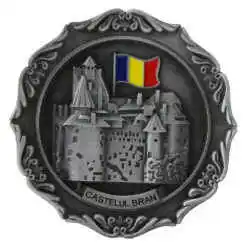 Magnet de frigider metalic 7.5 cm, Romania/Castelul Bran