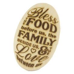 Tocator decorativ din lemn "Bless the food..." 15x24 CM