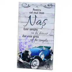 Tablou lemn personalizat "Pentru cel mai bun Nas..." 15x27 CM