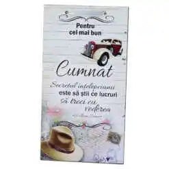 Tablou lemn personalizat "Pentru cel mai bun Cumnat..." 15x27 CM