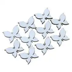 Set 10 decor craft Fluturasi din lemn 3 CM