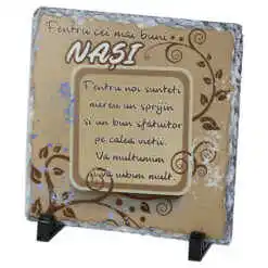 Placa ardezie "Pentru cei mai buni Nasi!" 19?19 CM