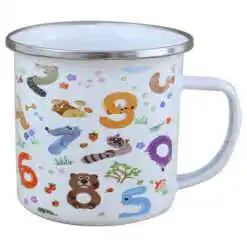 Cana metalica emailata 240 ml, Numere colorate