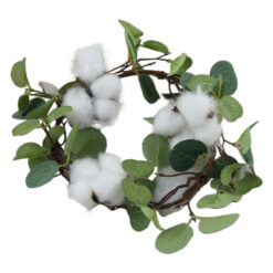 Coronita decorativa cu eucalipt si bumbac 22 CM