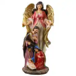 Figurina Inger cu Sfanta Familie 11x25 CM, din rasina