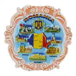 Magnet de frigider din rasina 6 CM, Orase, Romania