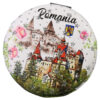 Oglinda de buzunar "Romania" 7 CM, Castele, cu sclipici