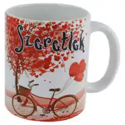 Cana ceramica "Szeretlek" 330 ml, bicileta