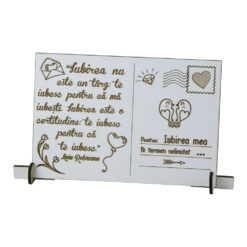 Decor lemn Carte Postala "Iubirea mea" 17x12 CM